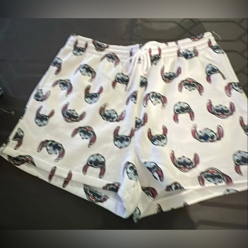 Disney Stitch Drawstring Sweat Shorts Women’s White Size X-Large